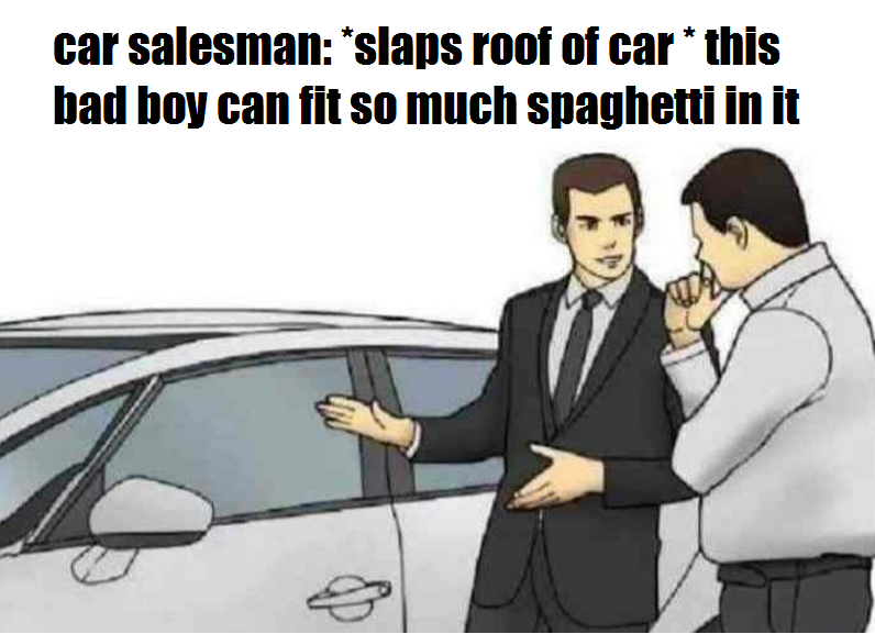 car salesman: slapping roof of car meme hamilton lindley blog